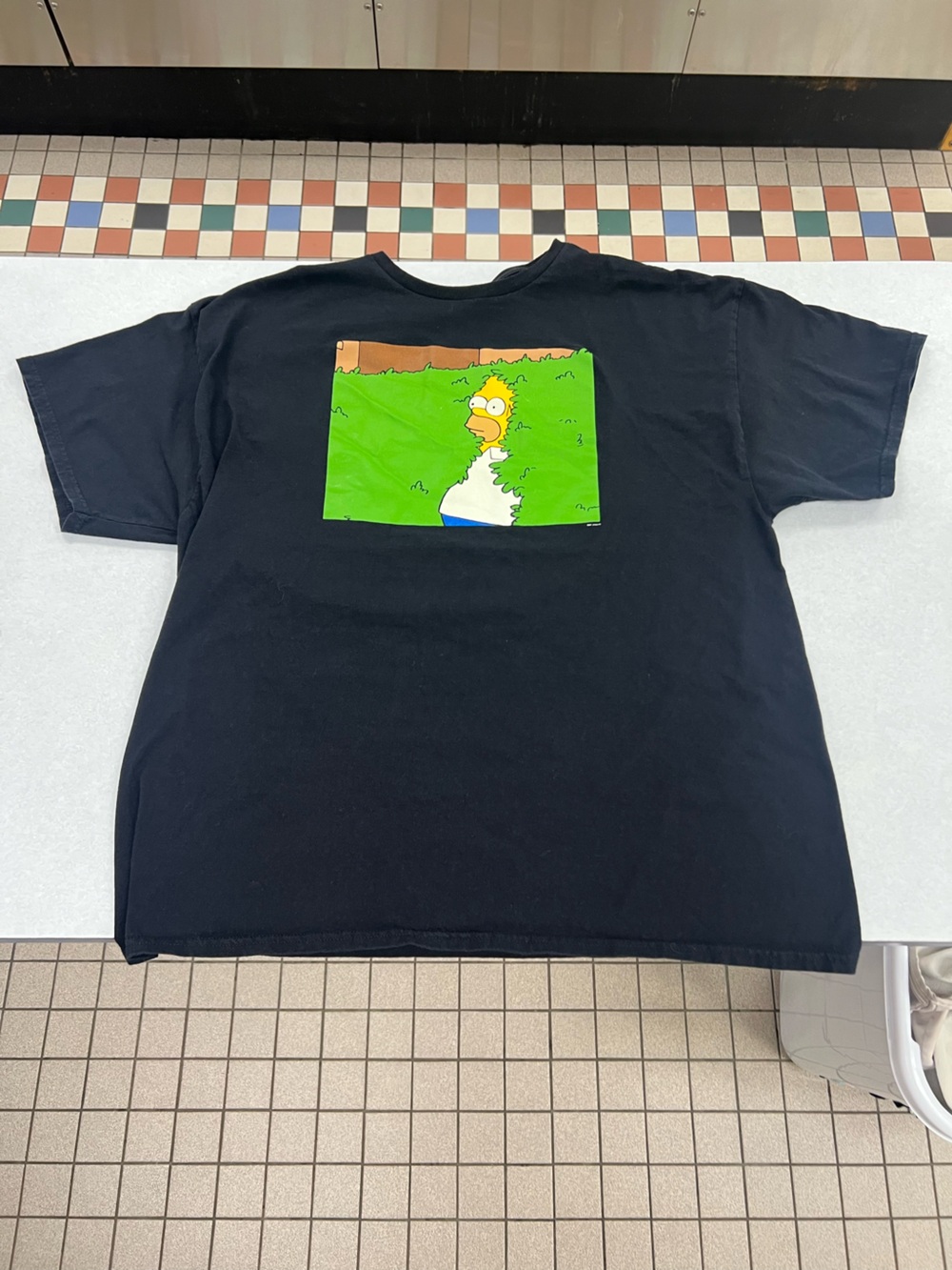 Black Short Sleeve Tee with Homer Graphic